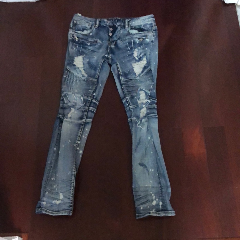 Dope Blue Paint Jeans